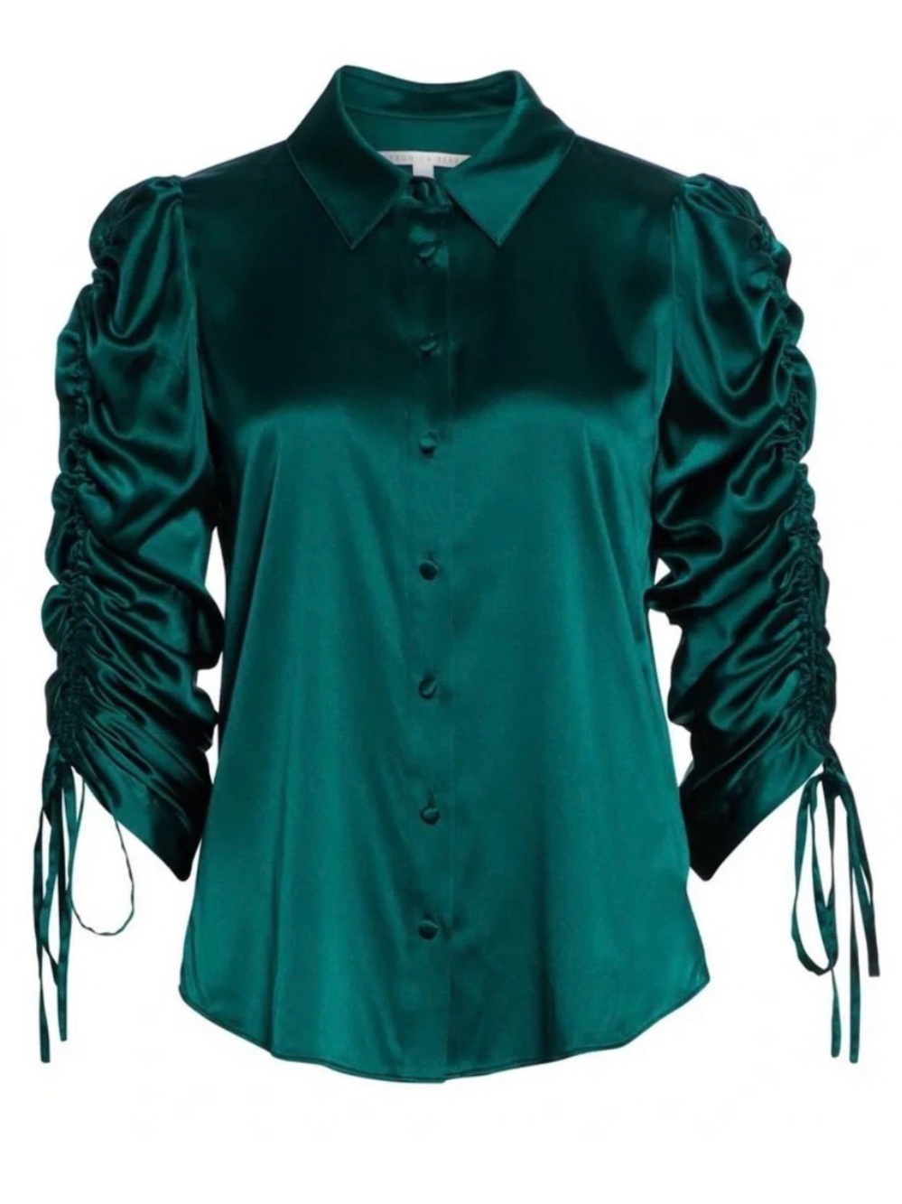 Veronica Beard Lillian Ruched Silk Satin Blouse | Date Night Ready | Sz 4